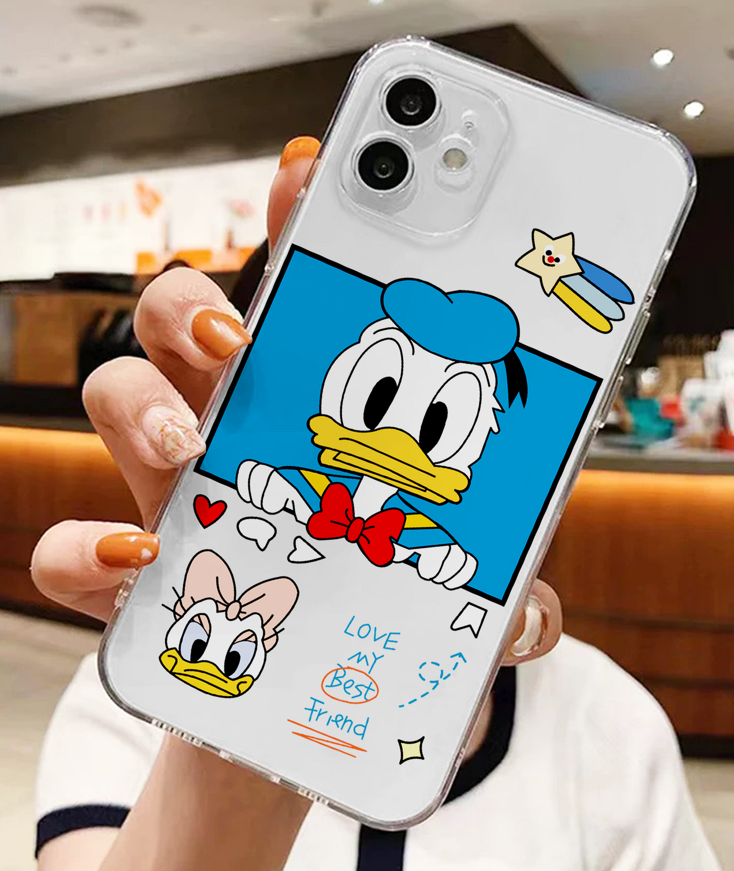 Couple Donald and Daisy Anti-Drop Clear Silicon Case Cover