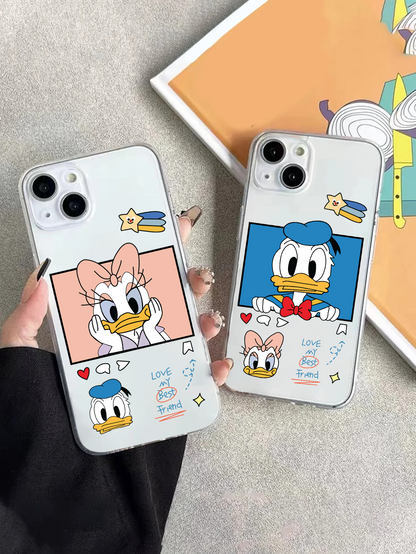 Couple Donald and Daisy Anti-Drop Clear Silicon Case Cover