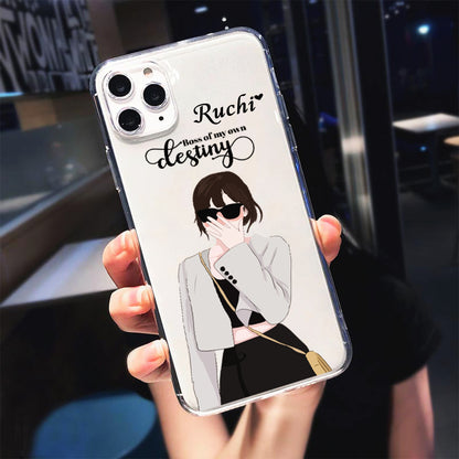 Boss of Own Destiny Girl Custom Name Clear Silicon Soft Cover