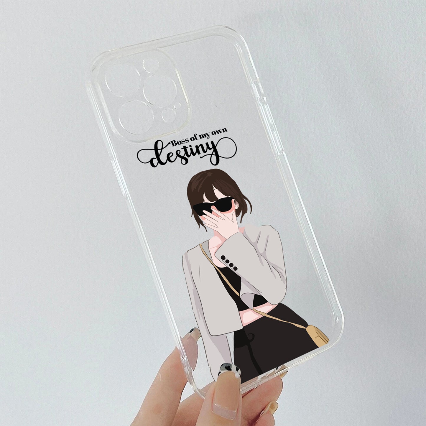 Boss of Own Destiny Girl Custom Name Clear Silicon Soft Cover