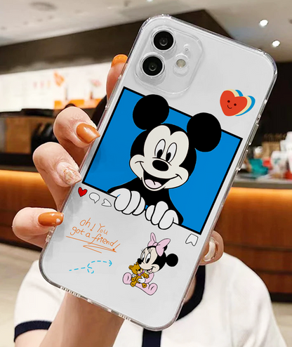 Couple Mickey and Minnie Clear Silicon Case Cover