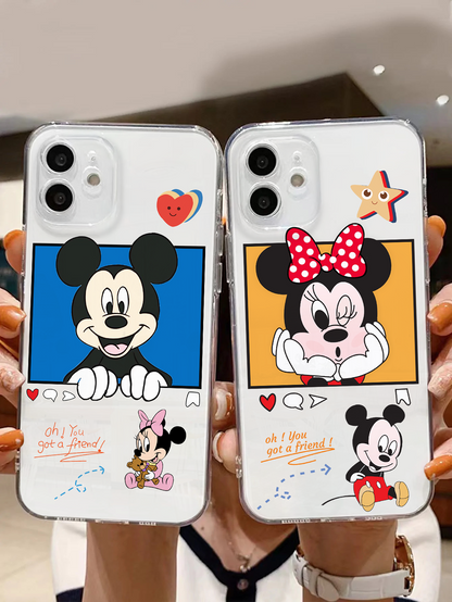 Couple Mickey and Minnie Clear Silicon Case Cover