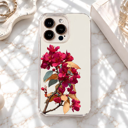 Magenta Blossom Branch Silicon Cover
