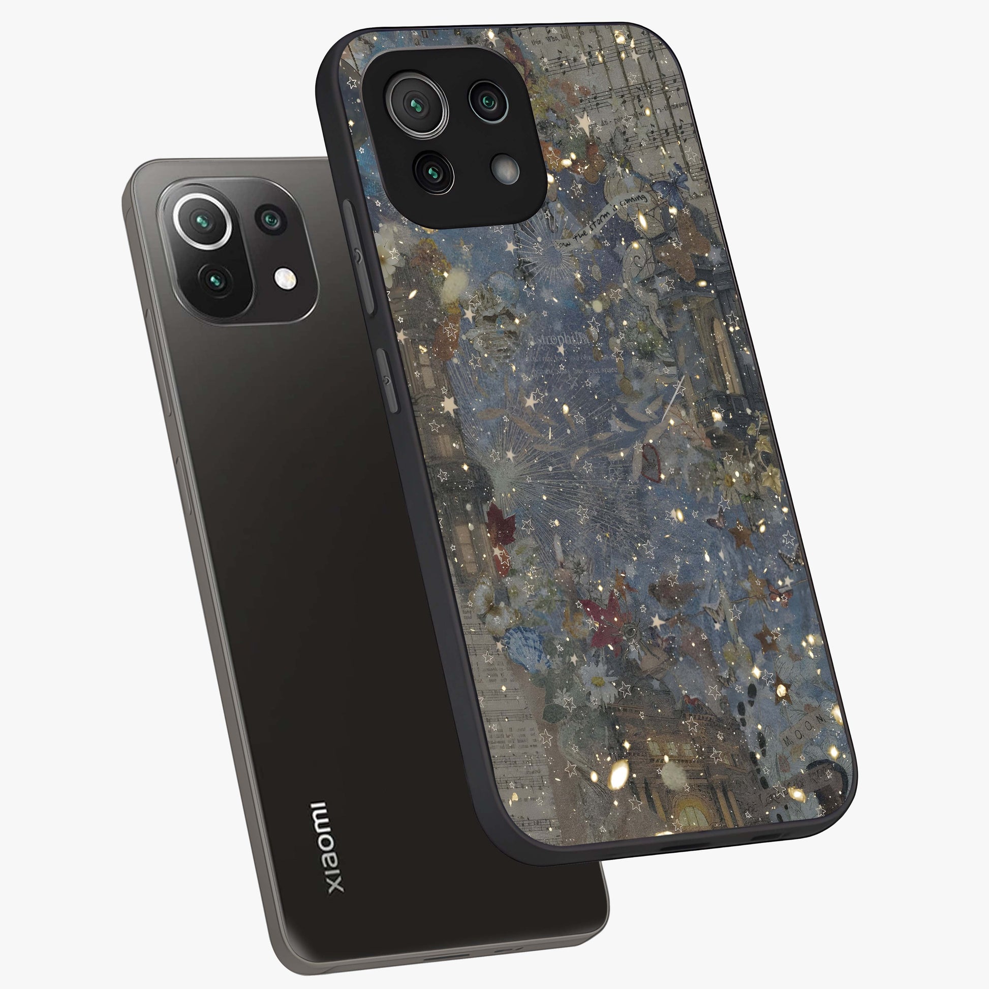 Aesthetic Astrolophia Glass Case displayed in angled mockup highlighting artistic aesthetic elements and smooth glass surface.