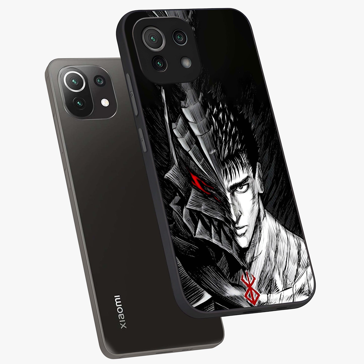 Berserker Blood Oath Glass Case displayed in angled mockup highlighting dark fantasy graphic design and powerful theme.