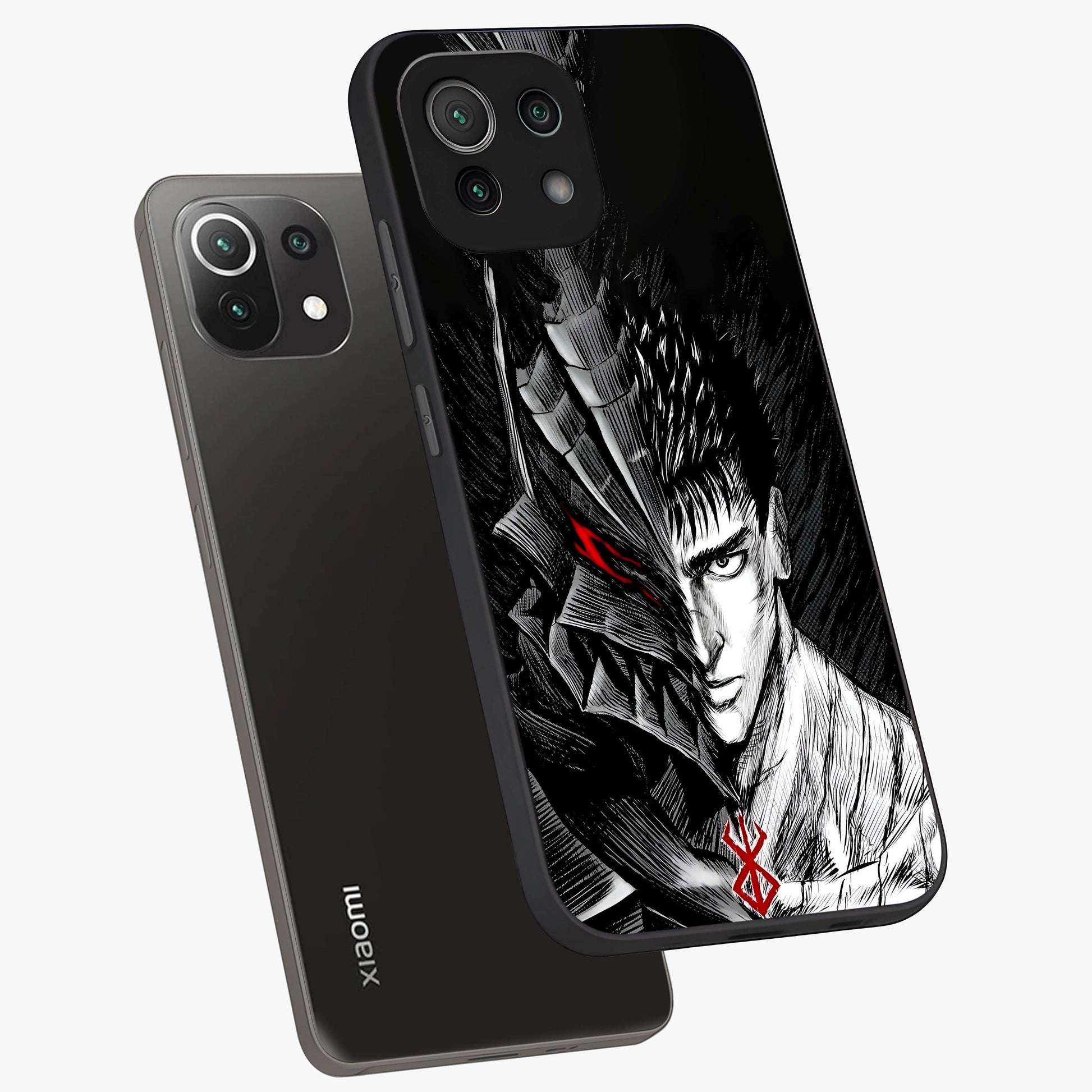 Berserker Blood Oath Glass Case displayed in angled mockup highlighting dark fantasy graphic design and powerful theme.