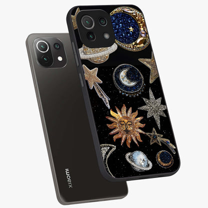 Celestial Gem Constellations Glass Case displayed in angled mockup highlighting gemstone inspired constellation design.