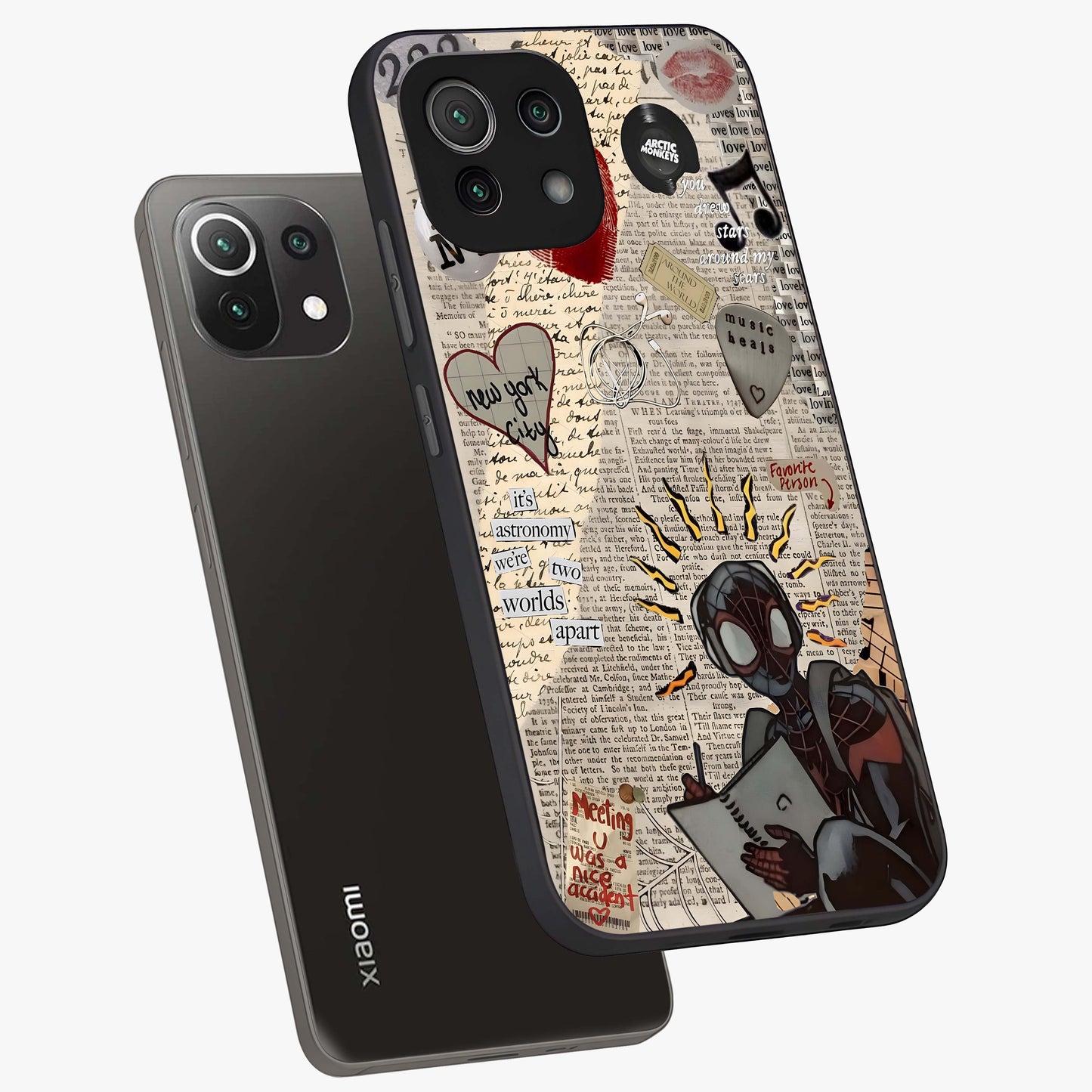 City Dream Sketch Glass Case displayed in angled mockup highlighting minimal city illustration with aesthetic sketch style.