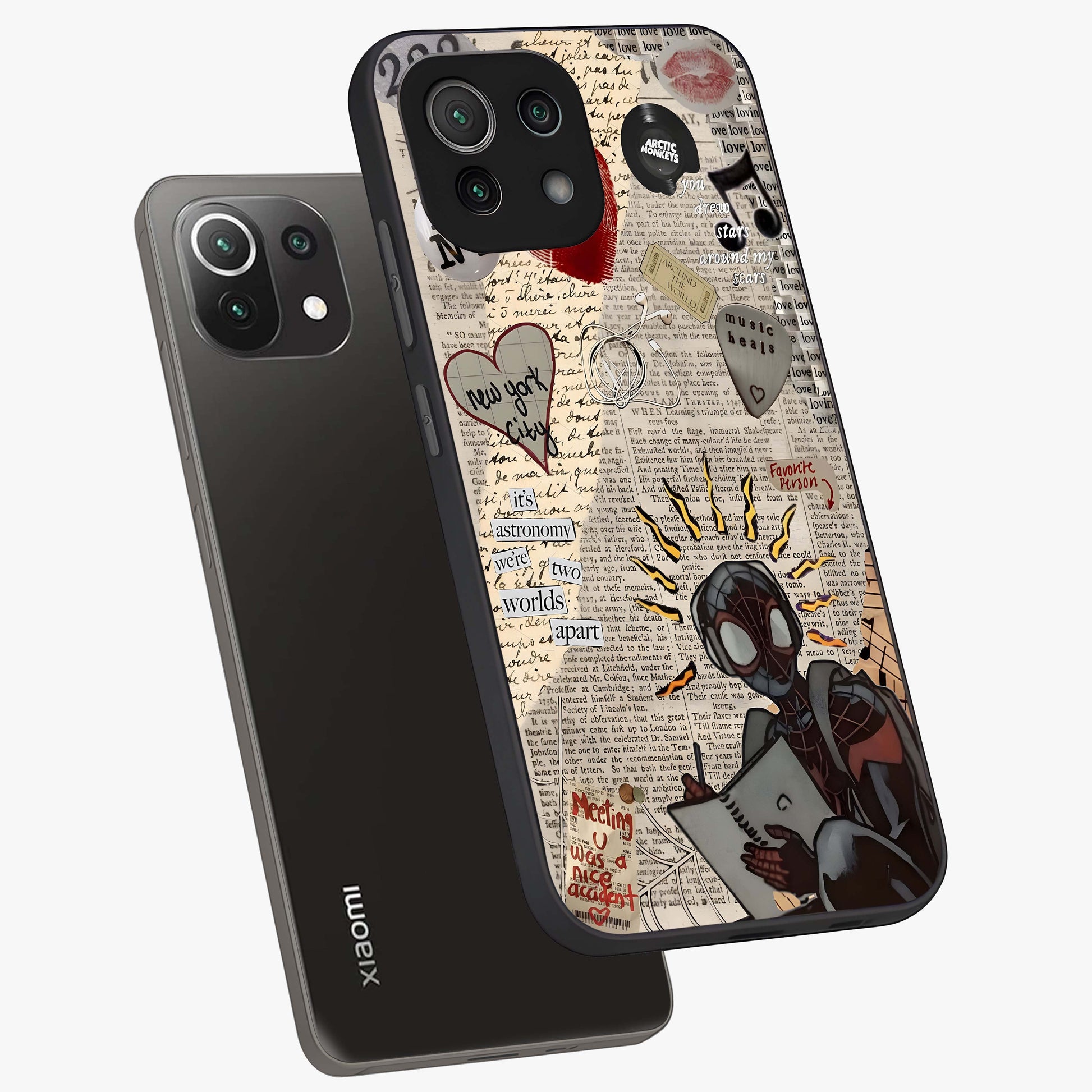 City Dream Sketch Glass Case displayed in angled mockup highlighting minimal city illustration with aesthetic sketch style.