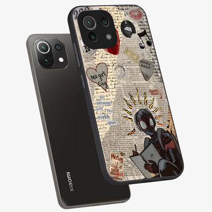 City Dream Sketch Glass Case displayed in angled mockup highlighting minimal city illustration with aesthetic sketch style.