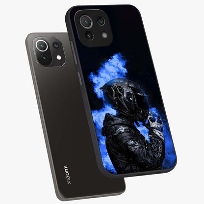 Cyber Sentinel Protocol Glass Case displayed in angled mockup highlighting digital cyber design with sci-fi aesthetic style.