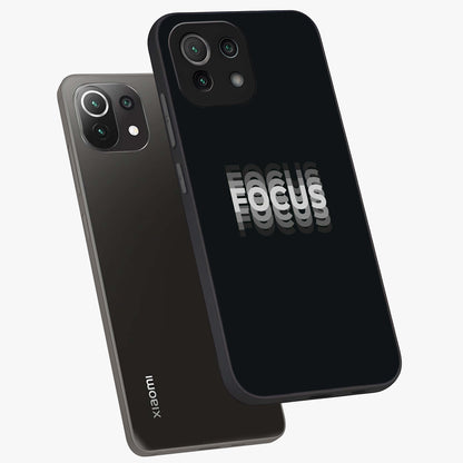 Focus Mode On Glass Case displayed in angled mockup highlighting clean minimal text artwork with modern aesthetic style.