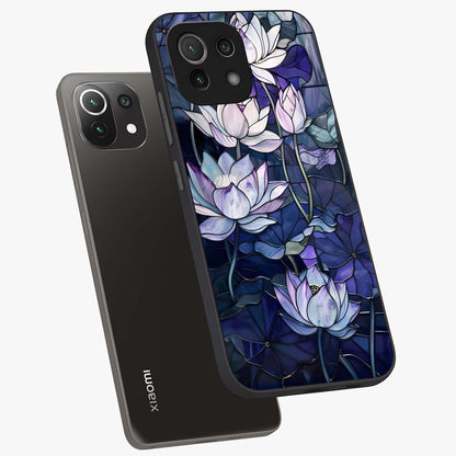 Gloss Petal Rush Glass Case displayed in angled mockup highlighting vibrant petal design with elegant floral aesthetic.