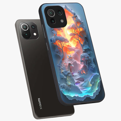 Glow Forest Portal Glass Case displayed in angled mockup highlighting mystical forest design with magical glowing aesthetic.