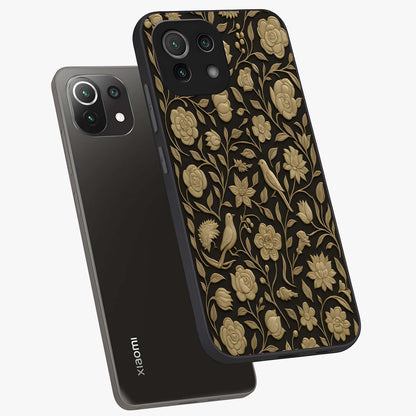 Golden Evil Eye Mandala Glass Case displayed in angled mockup highlighting protective evil eye symbol with golden mandala design.