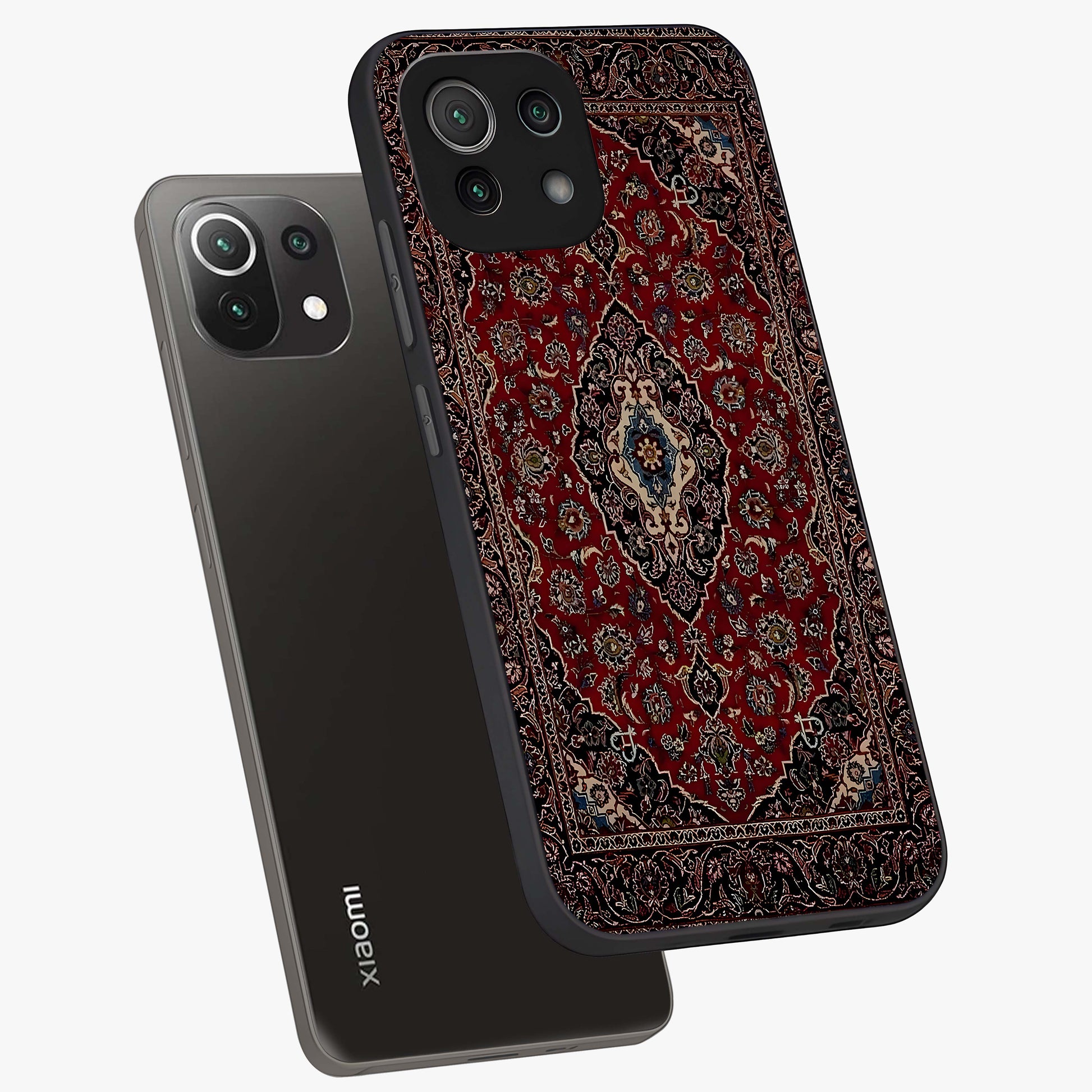 Heritage Carpet Royale Glass Case displayed in angled mockup highlighting intricate royal carpet design with heritage aesthetic.