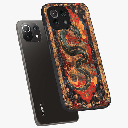 Inferno Dragon Soul Glass Case displayed in angled mockup highlighting powerful dragon illustration with inferno aesthetic.