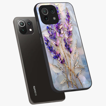 Lavender Dream Glow Glass Case displayed in angled mockup highlighting dreamy purple glow design with soft artistic style.