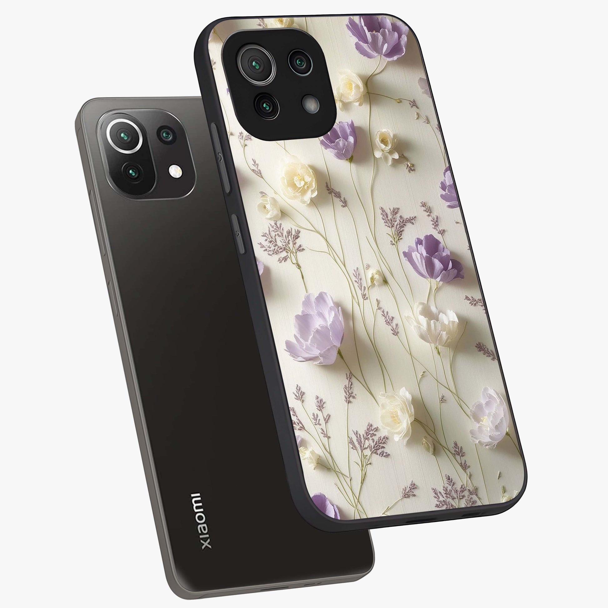 Lilac Breeze Harmony Glass Case displayed in angled mockup highlighting calm lilac breeze design with soothing aesthetic style.