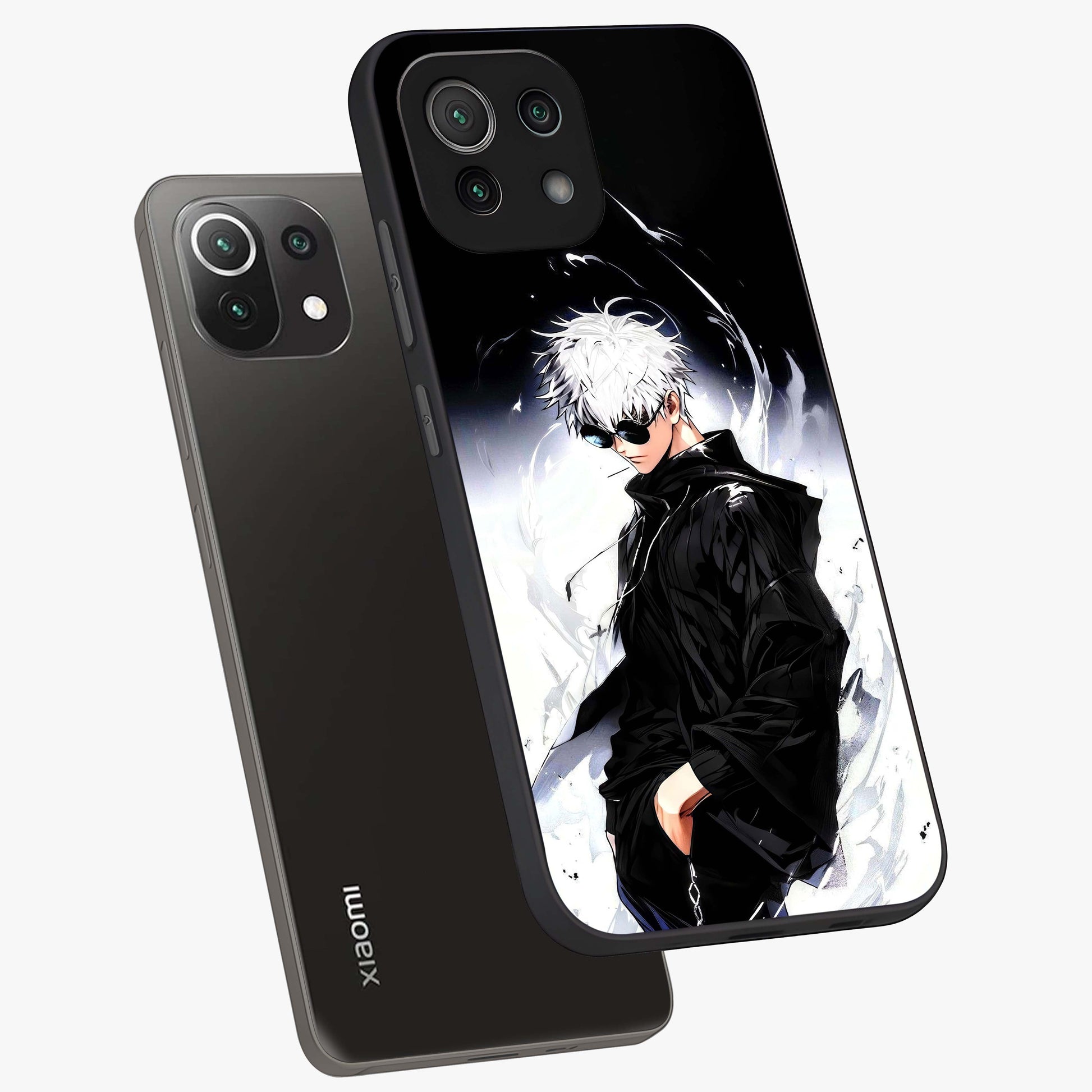 Limitless Shadow King Glass Case displayed in angled mockup highlighting dramatic dark hero design with intense aesthetic.