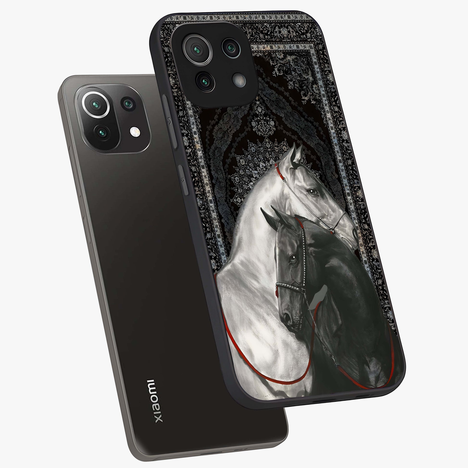 Majestic Ride Legacy Glass Case displayed in angled mockup highlighting sleek vehicle design with bold racing aesthetic.