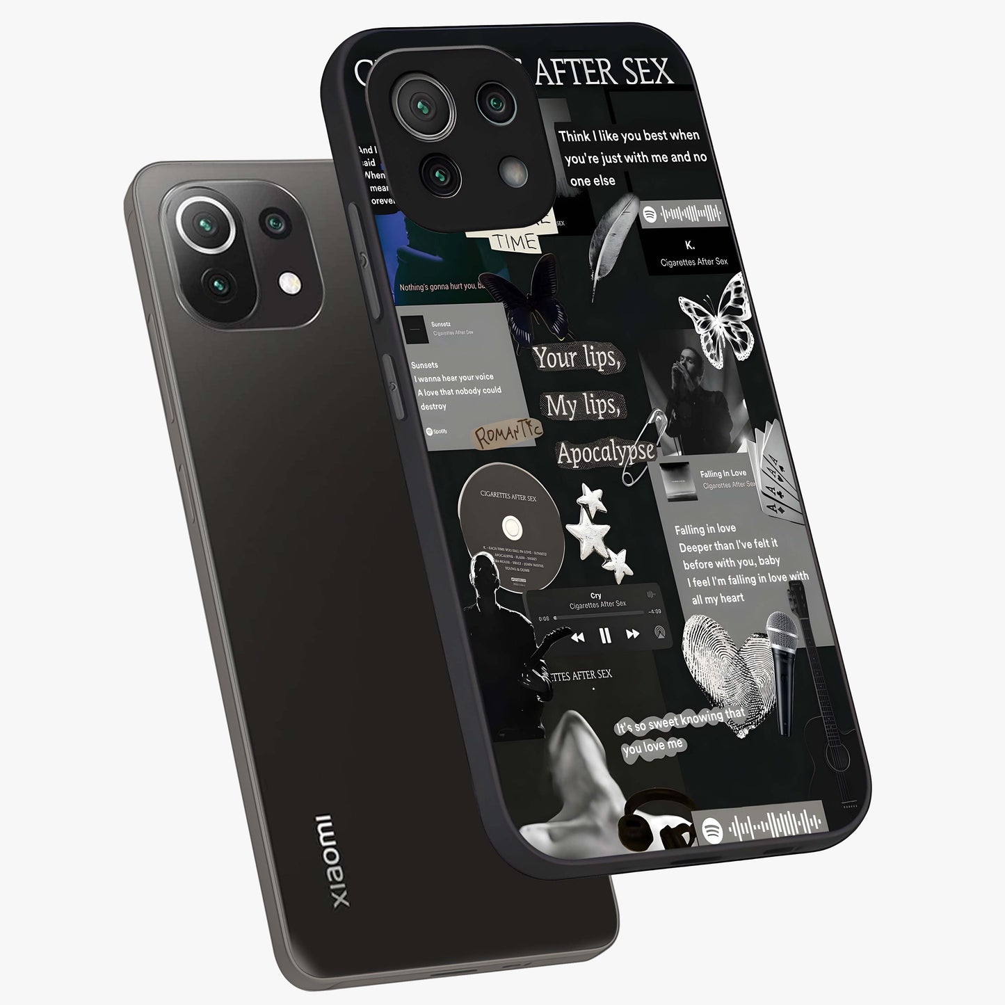 Midnight Love Echo Glass Case displayed in angled mockup highlighting elegant love inspired design with deep aesthetic style.