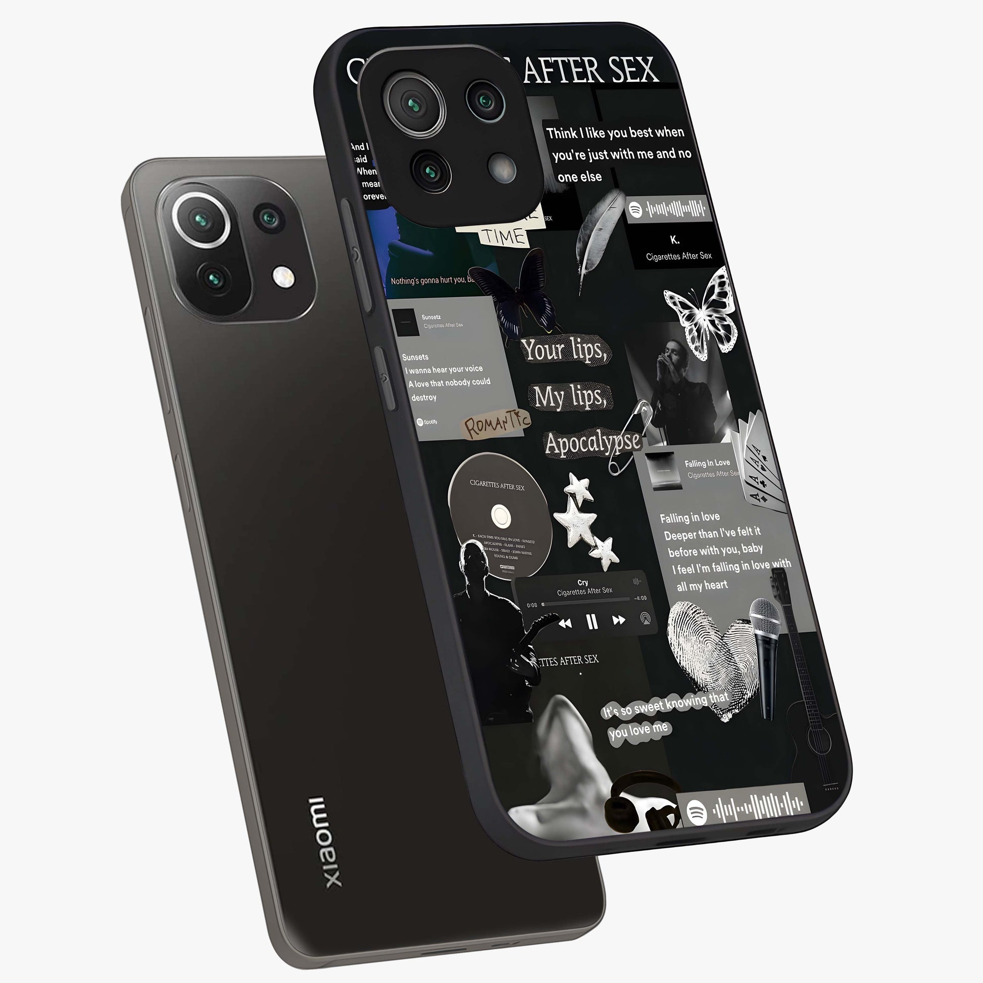 Midnight Love Echo Glass Case displayed in angled mockup highlighting elegant love inspired design with deep aesthetic style.