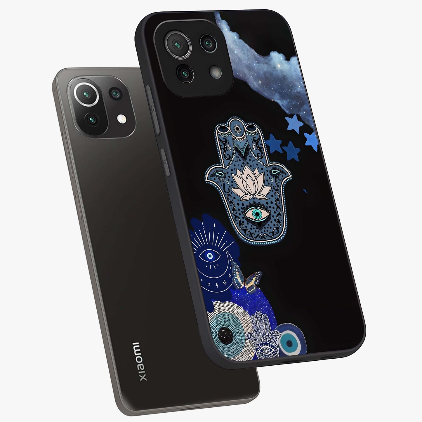 Mystic Hand Aura Glass Case displayed in angled mockup highlighting magical aura design with spiritual aesthetic style.