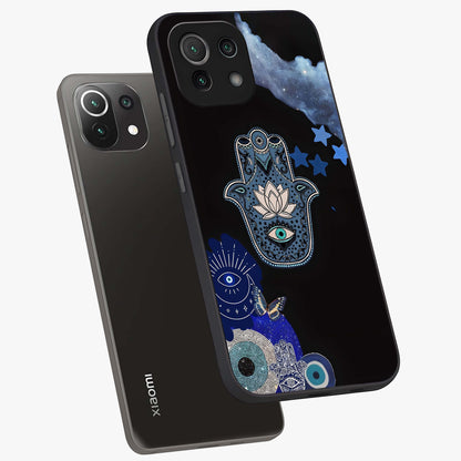 Mystic Hand Aura Glass Case displayed in angled mockup highlighting magical aura design with spiritual aesthetic style.