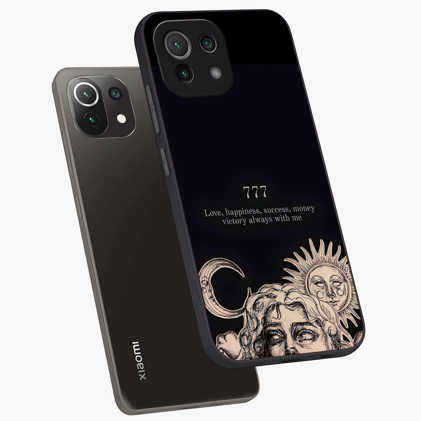 Mystic Victory Aura Glass Case displayed in angled mockup highlighting energetic aura design with bold mystical aesthetic.