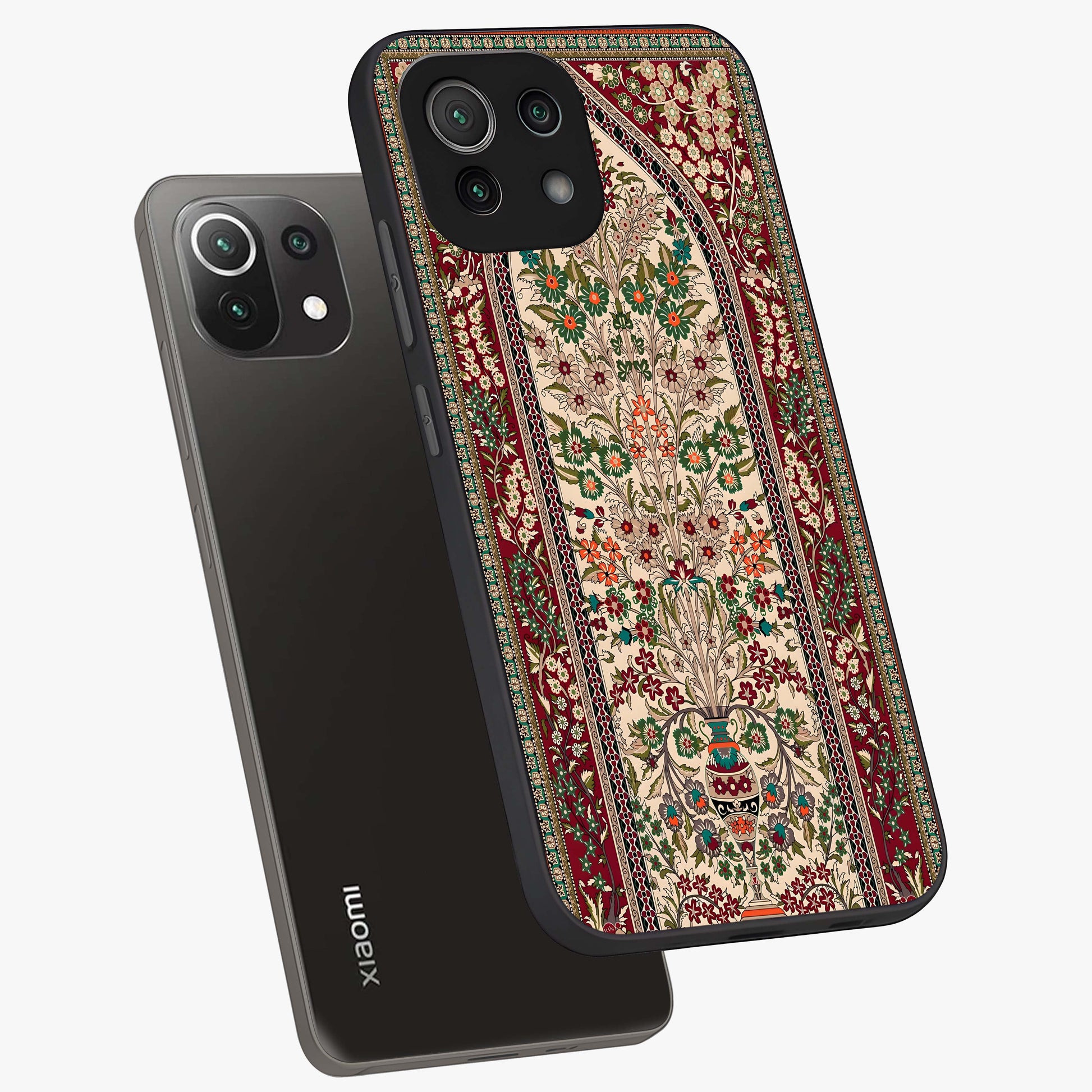Persian Inspired Glass Case displayed in angled mockup highlighting intricate traditional design with elegant cultural aesthetic.