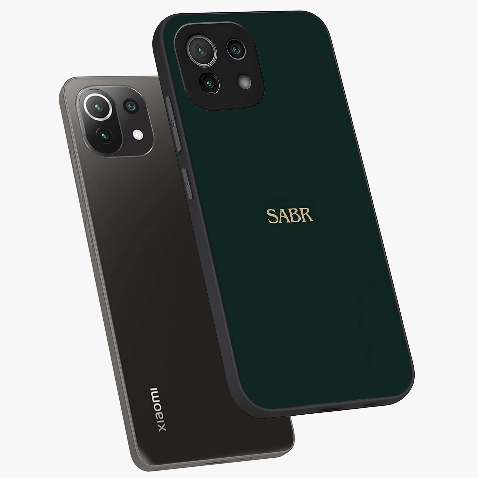 Sabr Minimal Patience Glass Case displayed in angled mockup highlighting simple inspirational design with clean aesthetic style.