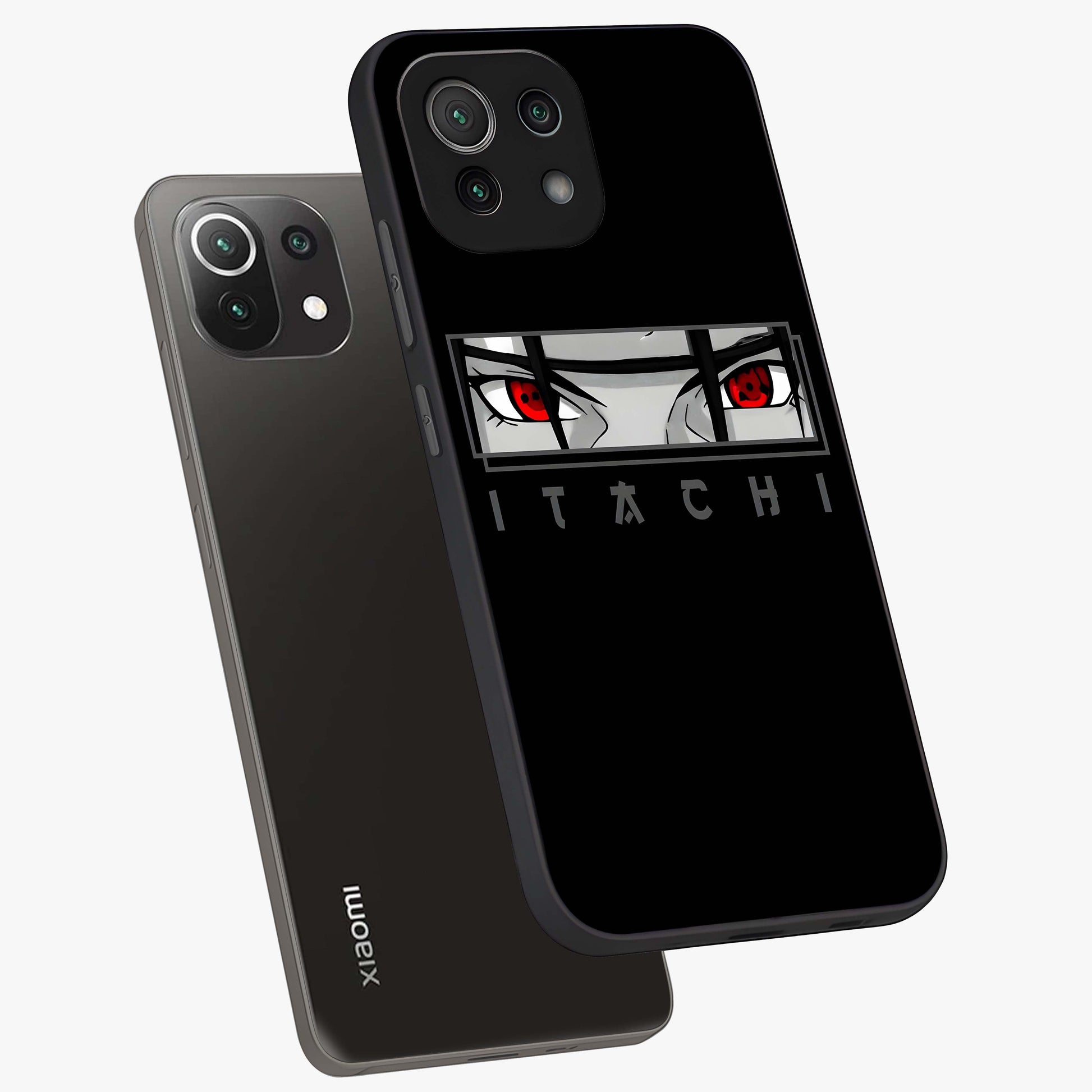 Scarlet Gaze Dominance Glass Case displayed in angled mockup highlighting intense visual design with bold scarlet aesthetic.