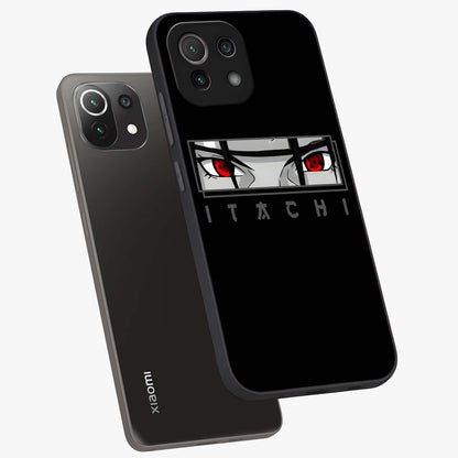 Scarlet Gaze Dominance Glass Case displayed in angled mockup highlighting intense visual design with bold scarlet aesthetic.