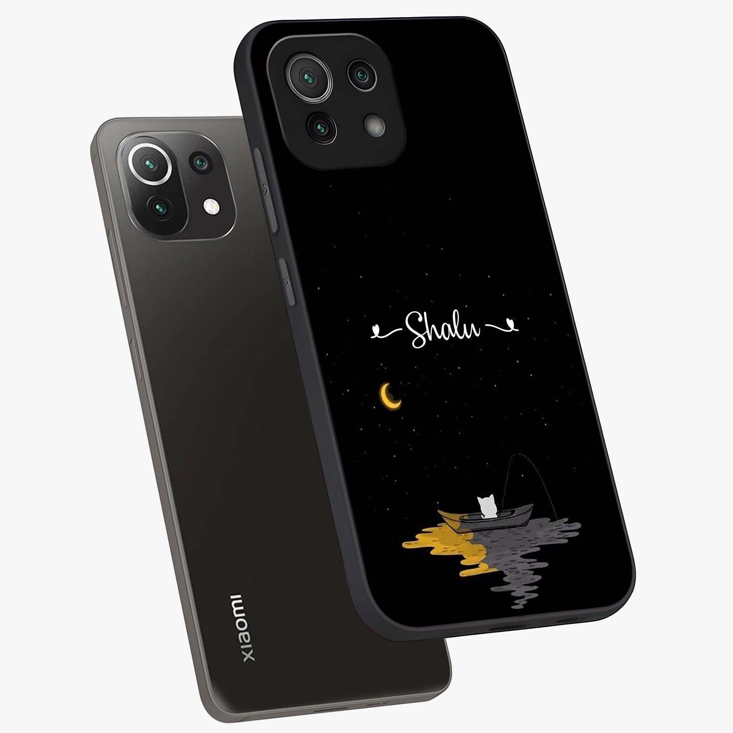 Silent Night Row Glass Case displayed in angled mockup highlighting peaceful evening design with dreamy night aesthetic.