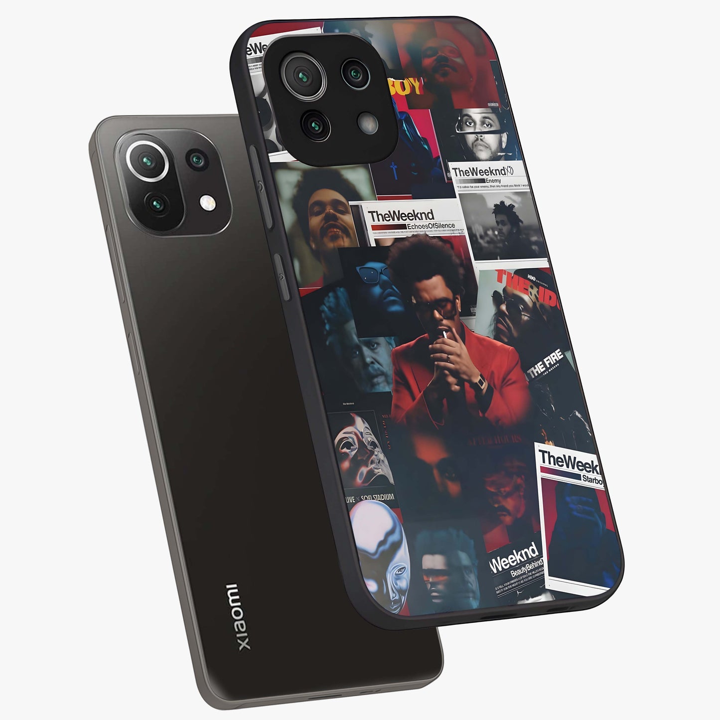 The Weeknd Glass Case displayed in angled mockup highlighting stylish pop culture inspired design with modern aesthetic.
