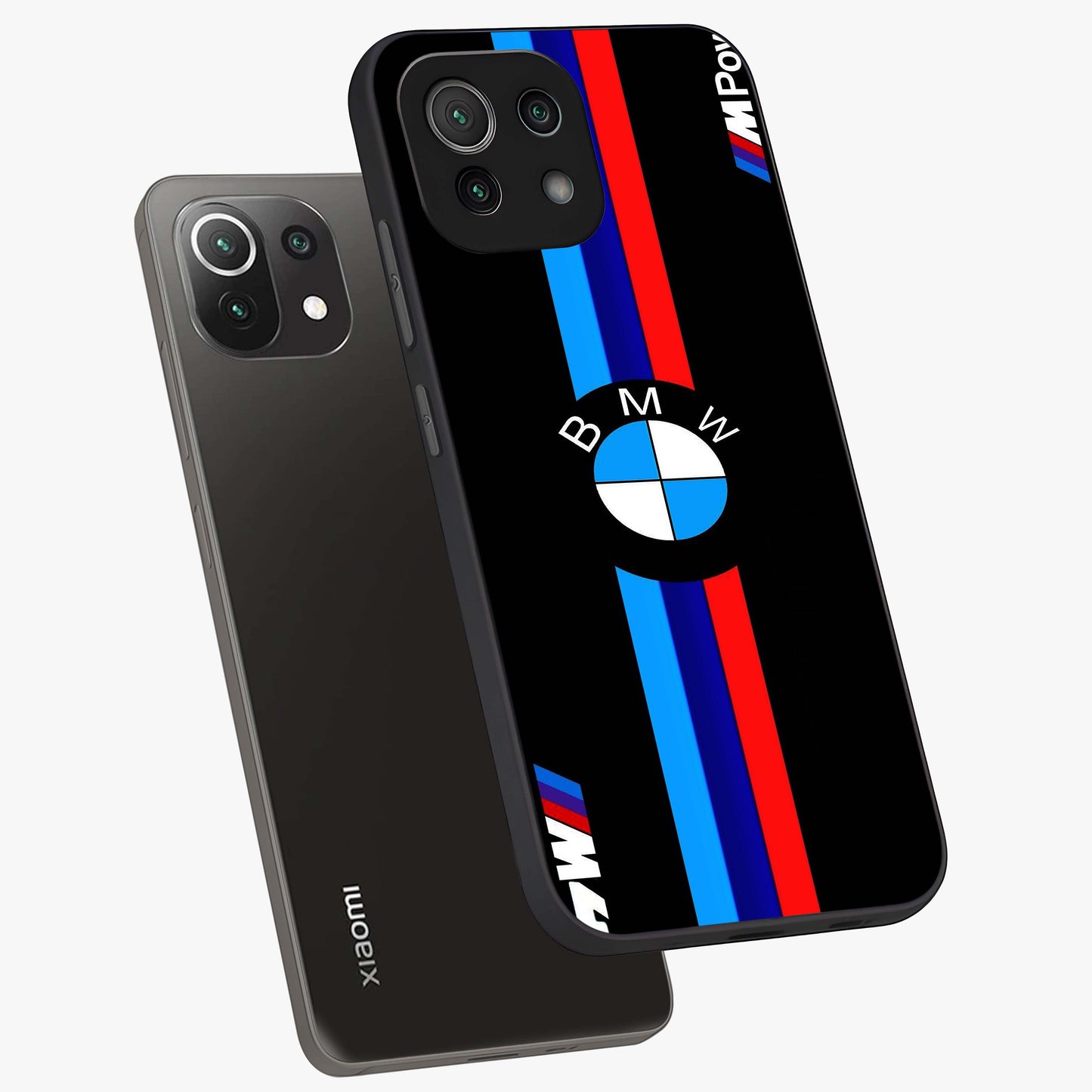 Turbo BMW Beast Glass Case displayed in angled mockup highlighting sleek racing car design with bold automotive aesthetic.