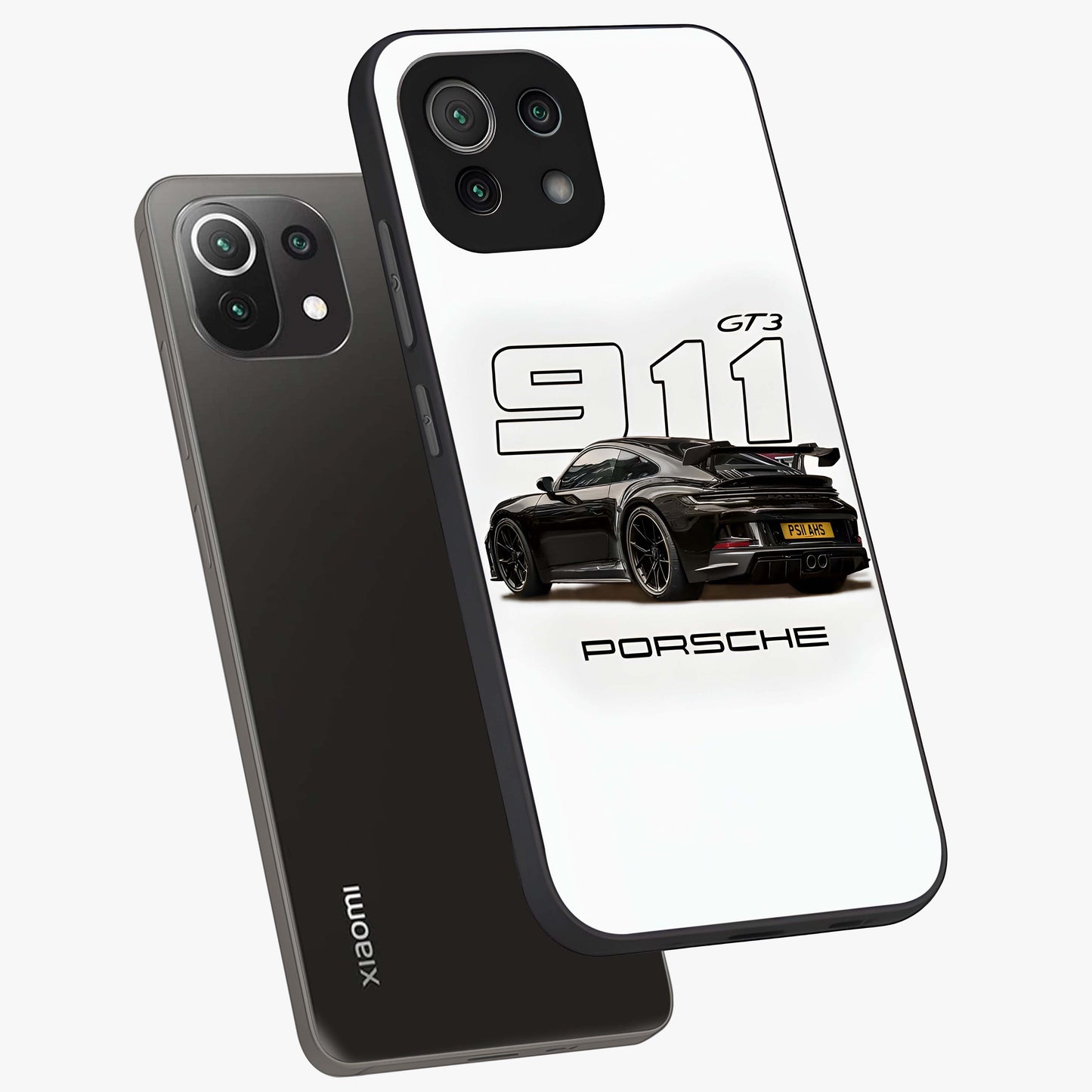Turbo Legacy Icon Glass Case displayed in angled mockup highlighting dynamic automotive design with performance aesthetic.
