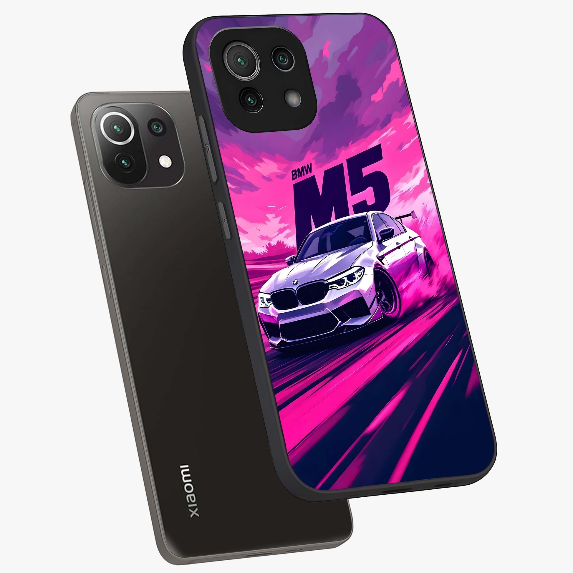 Velocity Drift Pulse Glass Case displayed in angled mockup highlighting dynamic drift design with sporty automotive aesthetic.