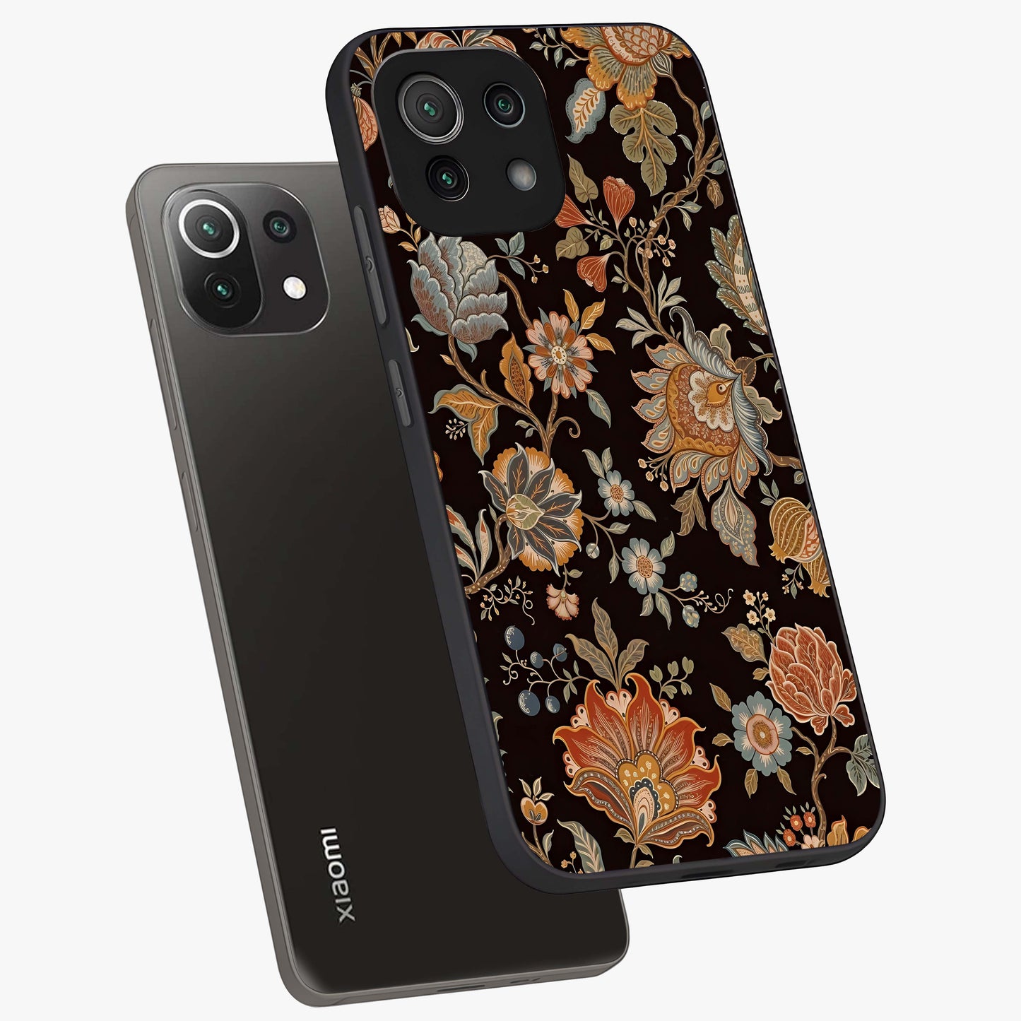 Vintage Floral Dream Glass Case displayed in angled mockup highlighting elegant vintage flower design with soft aesthetic style.