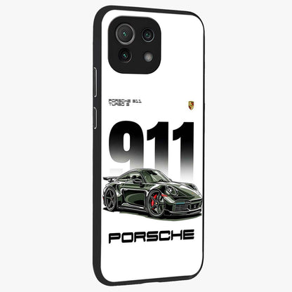 911 Turbo Dominance Glass Case upright perspective showcasing powerful racing design and modern automotive aesthetic.