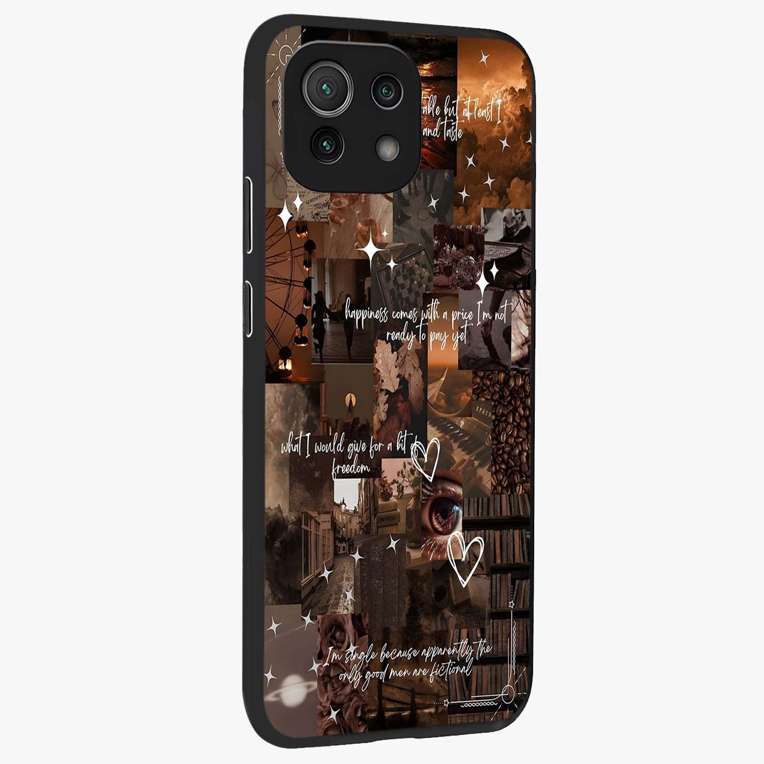 Bittersweet Aesthetic Chaos Glass Case upright view showcasing bold artistic chaos design with modern aesthetic style.