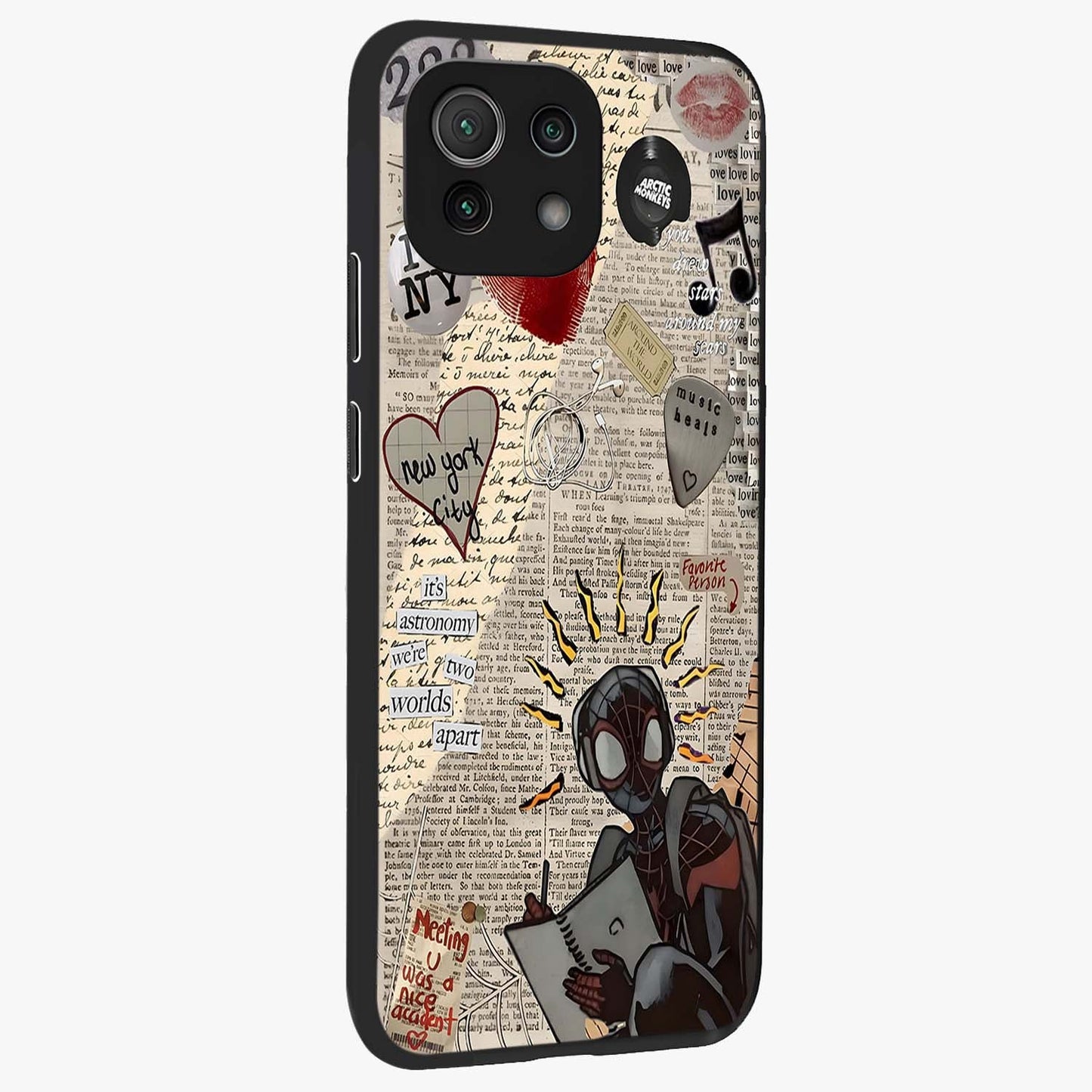 City Dream Sketch Glass Case upright view showcasing urban skyline artwork with stylish hand drawn design.