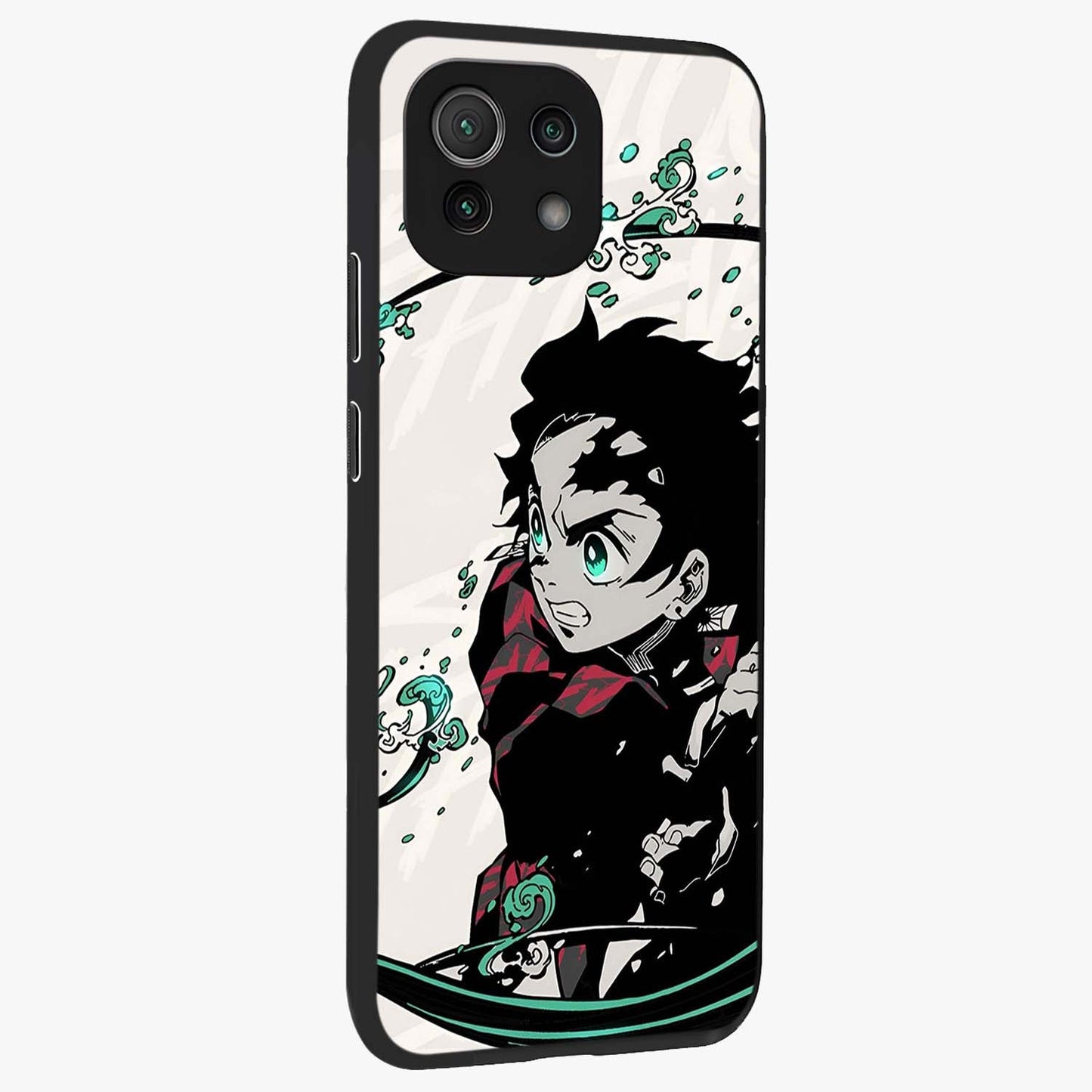 Demon Slayer Glass Case upright view showcasing powerful anime artwork with intense warrior theme.
