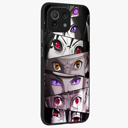 Eyes of Destiny Glass Case upright view showcasing symbolic eye artwork with dramatic artistic theme.