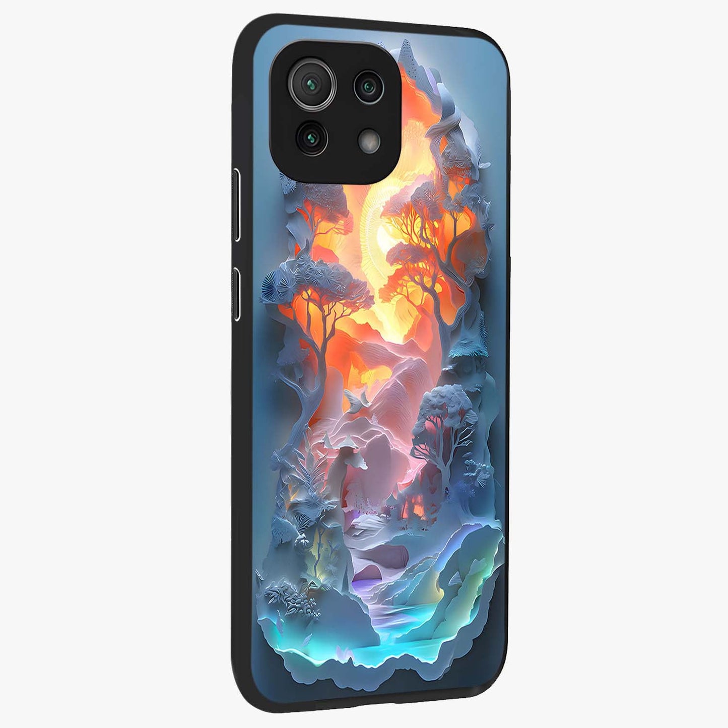 Glow Forest Portal Glass Case upright view showcasing enchanted forest portal artwork with fantasy nature theme.