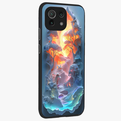 Glow Forest Portal Glass Case upright view showcasing enchanted forest portal artwork with fantasy nature theme.