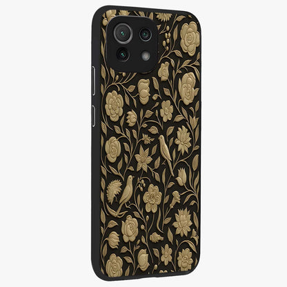 Golden Evil Eye Mandala Glass Case upright view showcasing decorative evil eye mandala artwork with spiritual aesthetic style.