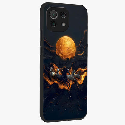 Golden Royal Heritage Glass Case upright view showcasing elegant royal artwork with classic heritage theme.