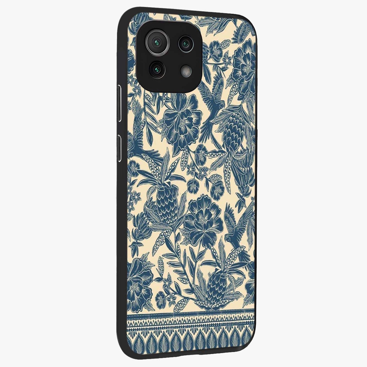 Heirloom Wild Bloom Glass Case upright view showcasing delicate wildflower artwork with timeless floral theme.